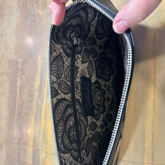 Black large wristlet / evening clutch - Picture 3 of 3